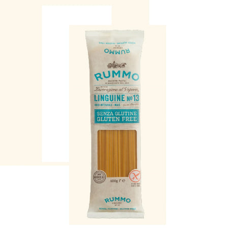 Rummo Linguine N°13 Senza Glutine Lenta Lavorazione Gluten Free Durum Wheat Semolina Pasta 400g Bronze drawing