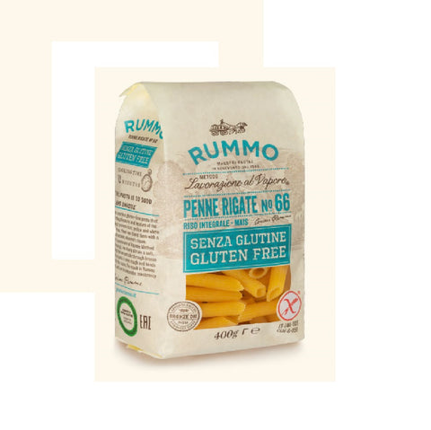 Rummo Penne Rigate N°66 Senza Glutine Lenta Lavorazione Gluten Free Durum Wheat Semolina Pasta 400g Bronze drawing