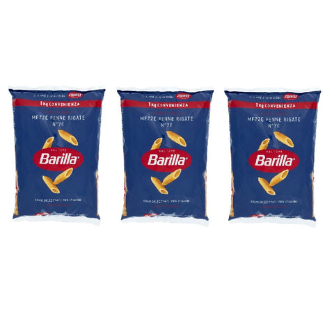 3x Barilla Mezze Penne Rigate n°70 Pasta 1kg