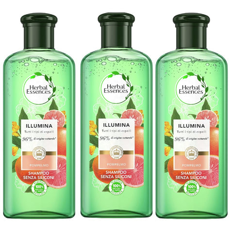 3x Herbal Essences Shampoo Pompelmo e menta di Mosa Mosa Grapefruit and Mint Shampoo 250ml