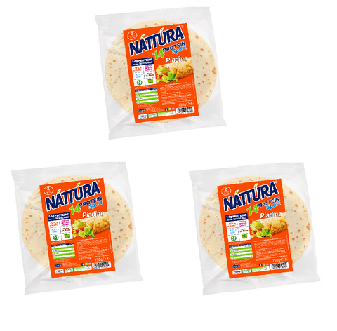 3x Nattura piadina protein sport  protein flatbread 150gr