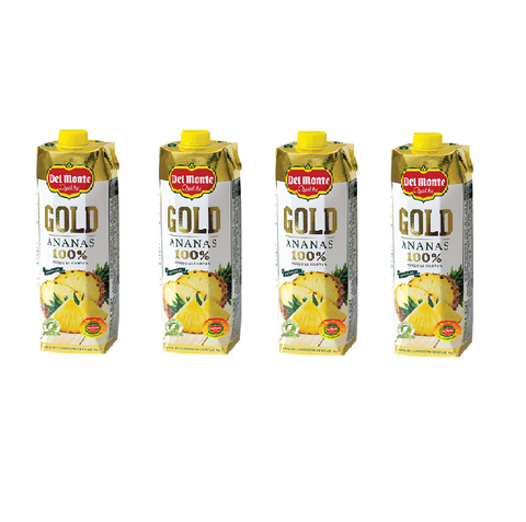 4x Del Monte Gold Ananas 100% 1L