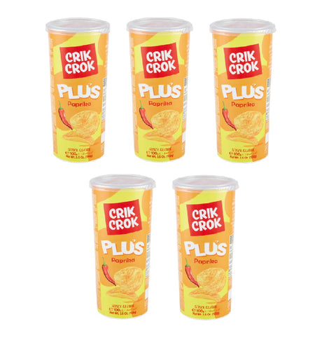 5x Crik Crok Plus Paprika gluten free paprika chips 100gr