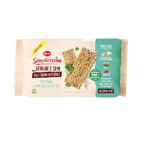 Doria I semplicissimi Verdure e Semi Cracker con spinaci e semi di Teff with spinach and teff seeds 280g