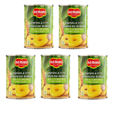 5x Del Monte Ananas a Fette allo Sciroppo Sliced Pineapple in Syrup 565 g