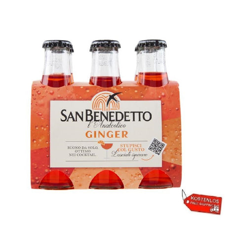 24x San Benedetto Ginger Rosso Aperitivo Italian non-alcoholic aperitif 100ml