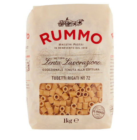 Rummo Tubetti Rigati N°72  100% Italian wheat pasta 1Kg