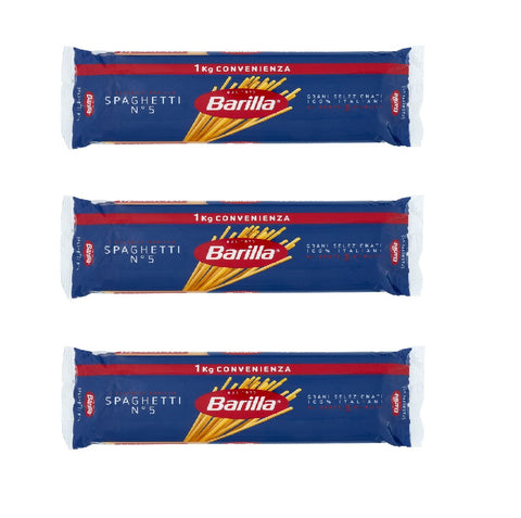 3x Barilla Spaghetti N°5 Pasta 1kg