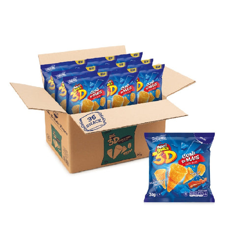 AperiSnack Coni Mais gusto vivace Single-serving corn snack box 36pcs x 30g