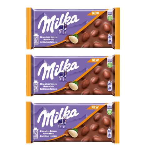 3x Milka Mandorlato Milk chocolate bar with almonds 100gr