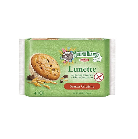 Mulino Bianco Lunette con Farina Integrale di Riso Gocce di Cioccolato - Cake with wholemeal rice flour and chocolate chips (140g)