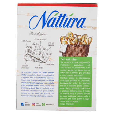 Nàttùra PANE AZZIMO senza lievito Unleavened BREAD without yeast 200gr