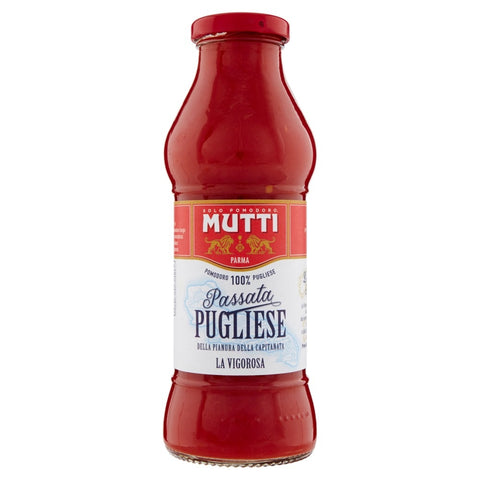 Mutti Passata di Pomodoro Pugliese Tomato puree 100% Apulian tomato, 400g glass bottle