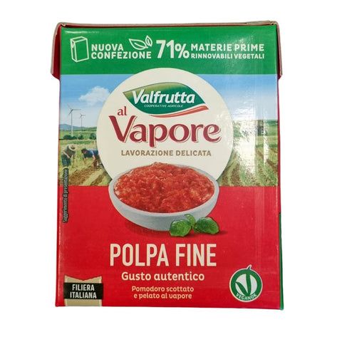 8x Valfrutta Green Polpa fine 100% Italian chopped tomatoes 390gr