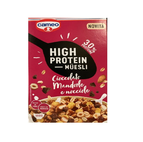 Cameo High Protein Muesli Cioccolato, mandorle e nocciole 300gr