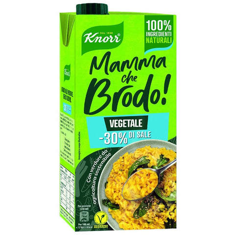 Knorr Mamma Che Brodo! Vegetale -30% sale ready vegetable broth -30% salt 1L