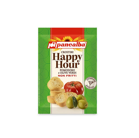 7x Panealba Happy Hour Crostini al Pomodoro e Olive  with Tomato and Green Olives 50gr