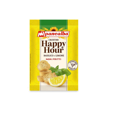 7x Panealba Happy Hour Crostini al Basilico e Limone with Basil and Lemon 50gr