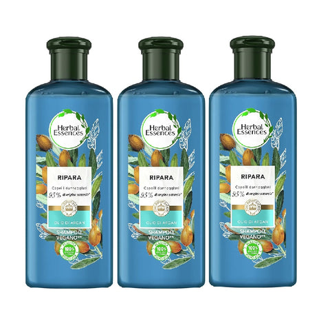 3x Herbal Essences Shampoo Formula Vegana con Olio di Argan  Shampoo formula vegana con olio di argan 250 ml