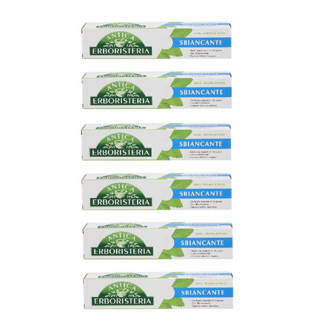 6x Antica Erboristeria Dentifricio Sbiancante Whitening Toothpaste 75 ml