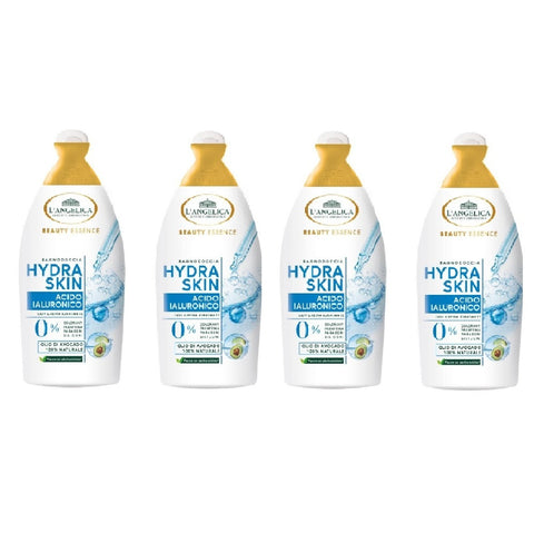 4x L'Angelica Bagnodoccia Hydra Skin Shower Gel with Hyaluronic Acid 520ml