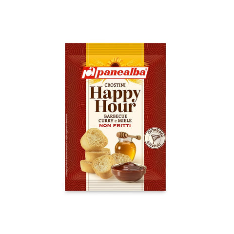 7x Panealba Happy Hour Crostini al Barbecue, Curry e Miele with Barbecue, Curry and Honey 50gr