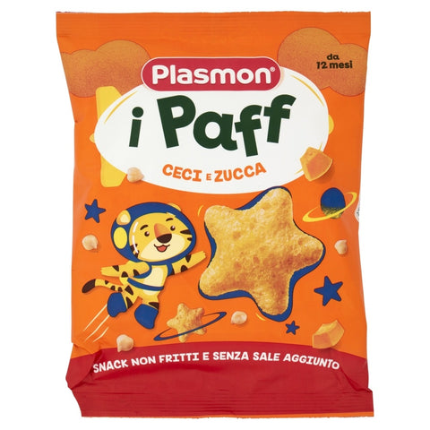 5x Plasmon Paff Ceci e Zucca   snacks for children 15gr