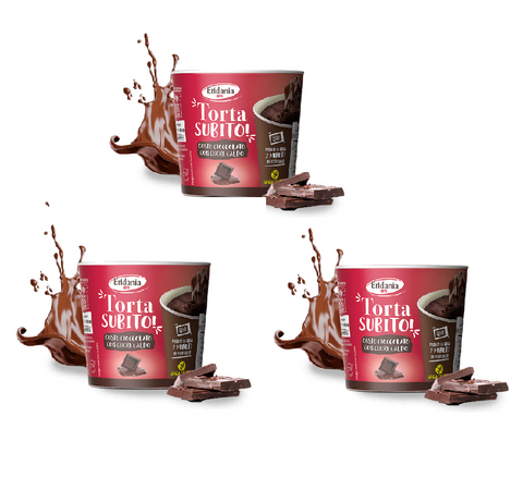 3x Eridania Torta cioccolato cuore caldo - single-portion hot chocolate cake mix 60gr