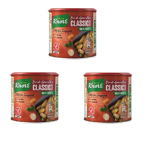 Knorr Brodo Granulare Classico Nuova Ricetta Classic Granulated Broth 3x150g Gluten & Lactose Free