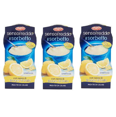 3x Dolfin Senso Freddo il Sorbetto al limone sorbet with Sicilian lemon juice 2x 100ml