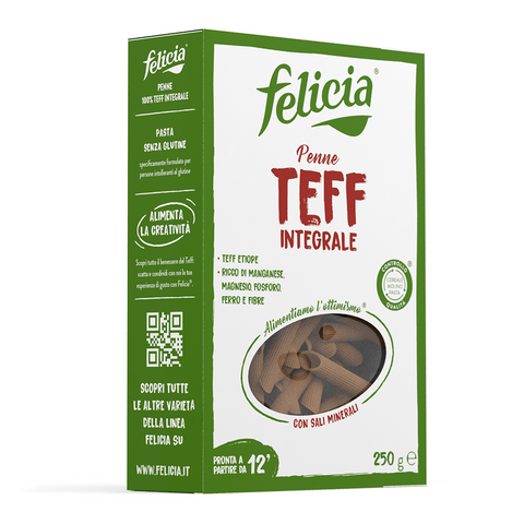 3x Felicia Penne di Teff Integrale Organic Wholemeal Teff Pasta 250g