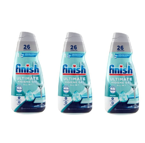 3x Finish Ultimate +Igiene Gel All In 1 Fresh Dishwasher detergent 26 washes