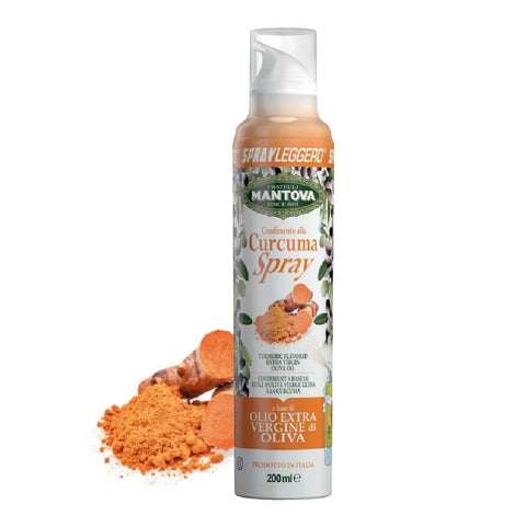 6x Fratelli Mantova Curcuma spray in olio extravergine di oliva Turmeric Spray in Extra Virgin Olive Oil 200 ml