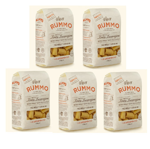 5x Rummo Paccherotti lisci N°168  Lenta Lavorazione Durum Wheat Semolina Pasta 500g Bronze Drawing