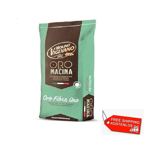 Molino Vigevano Oro Fibra Uno Farina di grano tenero Type “1” with cold-pressed and stone-ground vital wheat germ 10kg