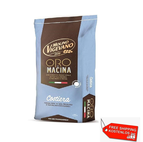 Molino Vigevano Costiera Farina di grano tenero tipo “0”  Typ „0“ with cold-pressed and stone-ground vital wheat germ 10kg