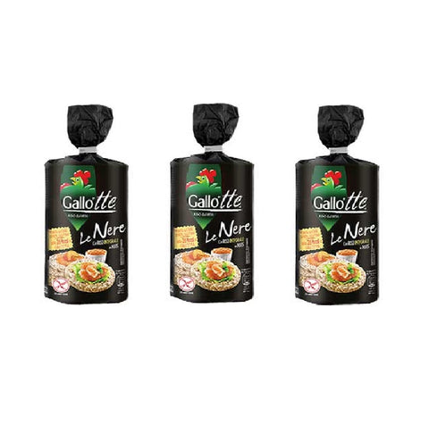 3x Gallo Gallotte Le nere brown rice and corn cakes 100gr