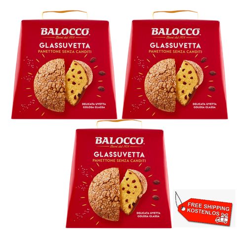 3x Balocco Panettone Glassuvetta Senza canditi Without candied fruit 750g