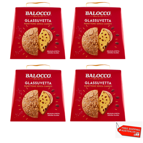 4x Balocco Panettone Glassuvetta Senza canditi Without candied fruit 750g