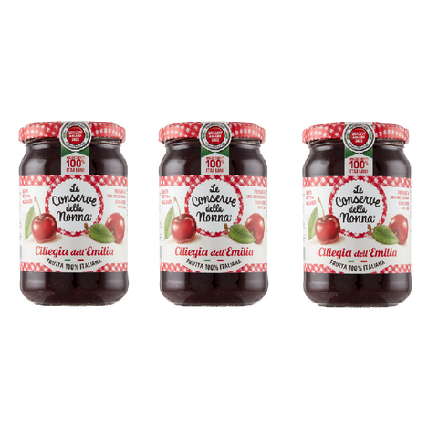 3x Conserve della Nonna confettura ciliegie Emilia cherry jam 340gr