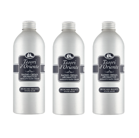 3x Tesori D'Oriente Bagnocrema Muschio Bianco white moss bath cream 500ml