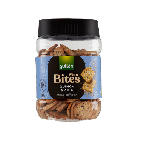 4x Gullon mini bites quinoa & chía quinoa and chía savory biscuits 250 g