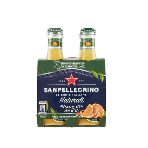 12x San Pellegrino l'Aranciata amara Italian Bitter Orange Drink 20cl in Glass