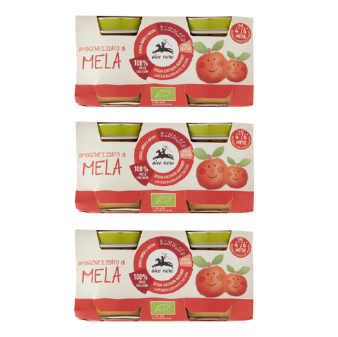 3x Omogeneizzato di mela biologico Organic apple puree 2x80gr