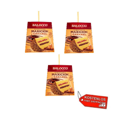 3x Balocco Panettone Maxiciok Caramel 800g