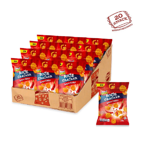 AperiSnack Rice Cracker gusto Chili Puffed rice snack Single portion box 20pcs x 25g