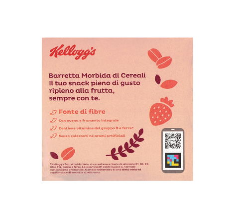 Kellogg's Barretta Morbida di Cereali Integrali con Ripieno alla Fragola snack 220g (37gx6pz)