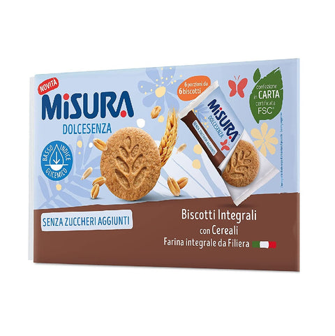 Misura Dolcesenza Biscotti Integrali con Cereali  Wholemeal biscuits with cereals without added sugars 280g