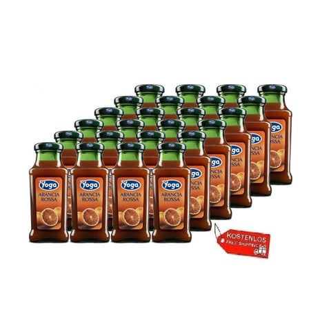 24x Yoga Bar Arancia Rossa Glass bottle for fruit juice 200ml