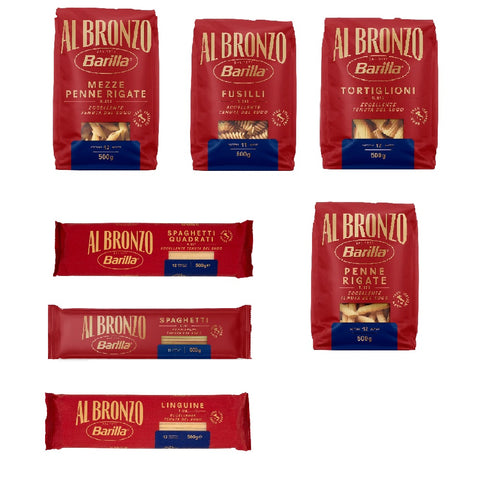 Test package Barilla Pasta al Bronzo Bronze Drawn Noodles Pasta 7x500gr